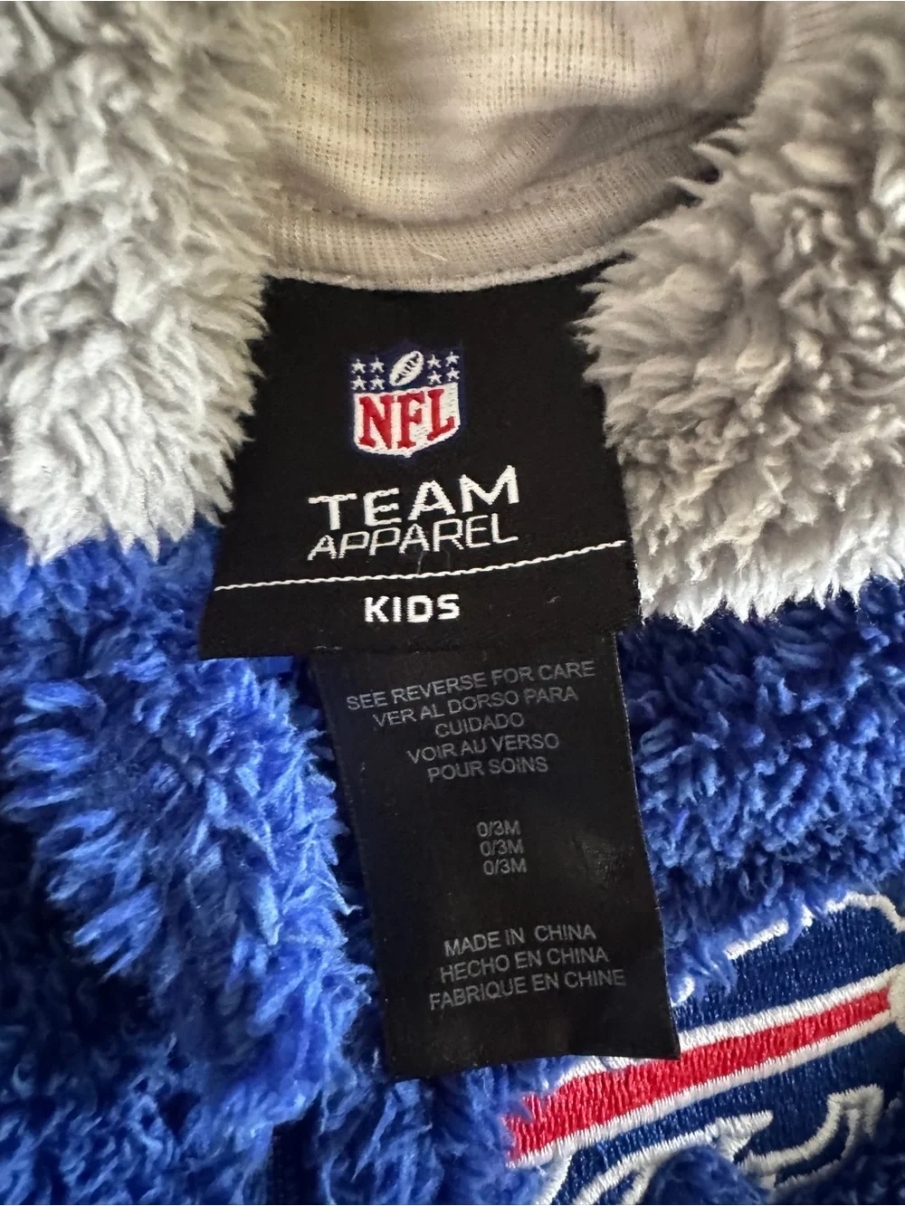 NFL Buffalo Bills Plush One-Piece Footed Romper - Blue & Gray